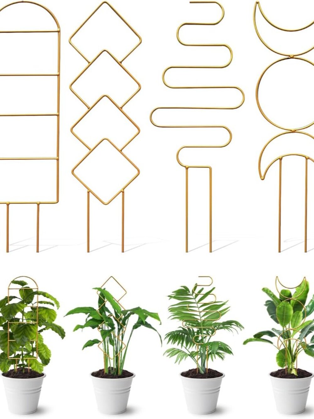 4 Pack Indoor Climbing Plant Trellis, Small Trellis for Potted Plants Outdoor, M